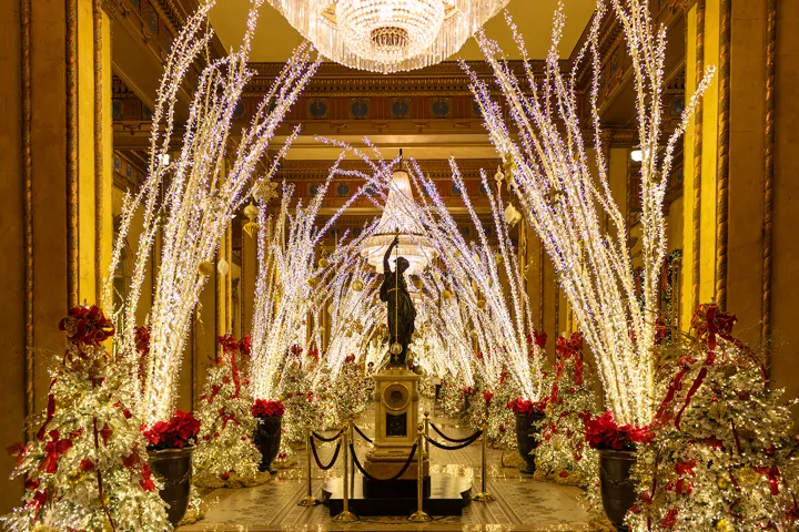 Christmas Lights In The Lobby Of The Roosevelt